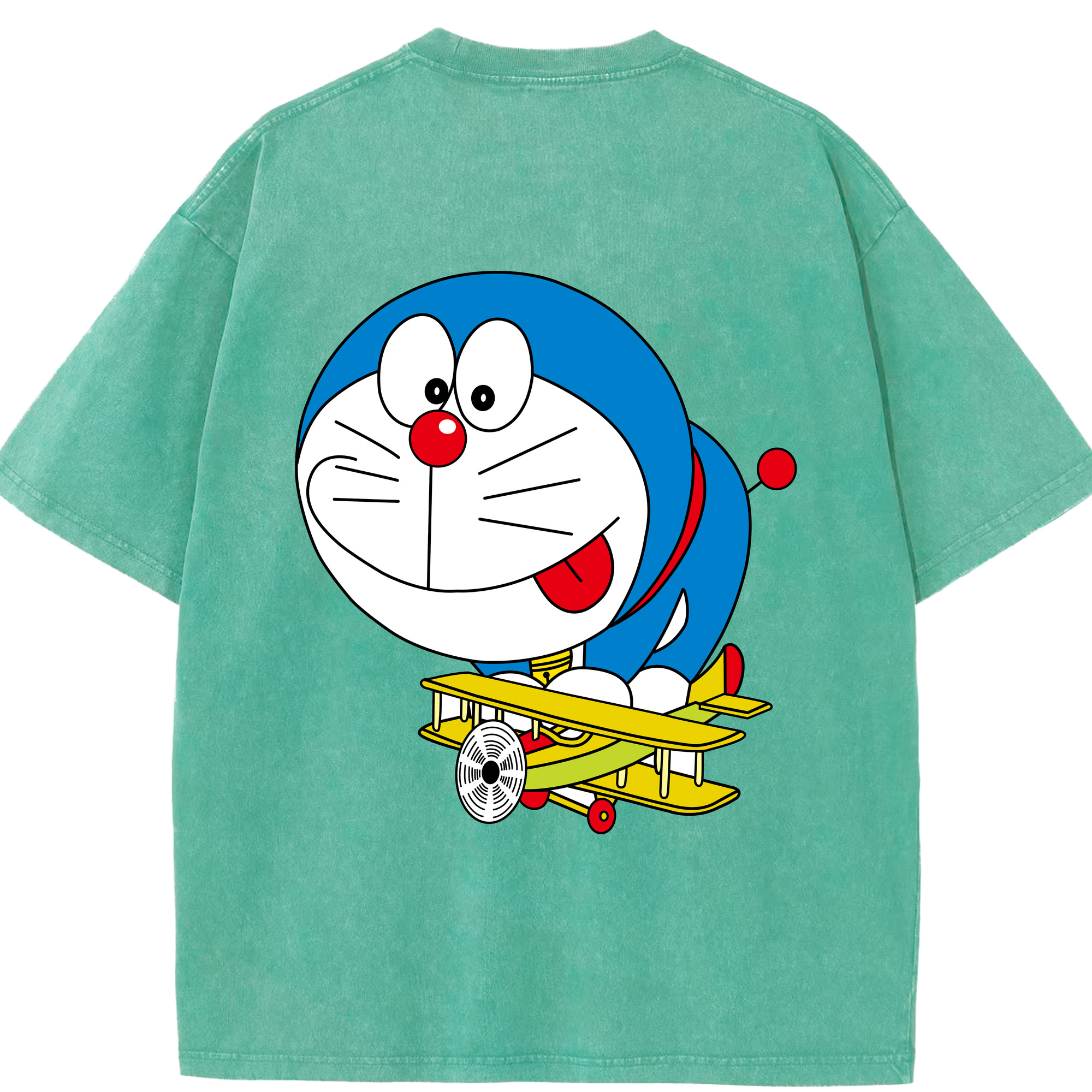 （画像用） ドラえもん Doraemon 綿100% ヴィンテージ風 半袖Tシャツ（背面プリント）